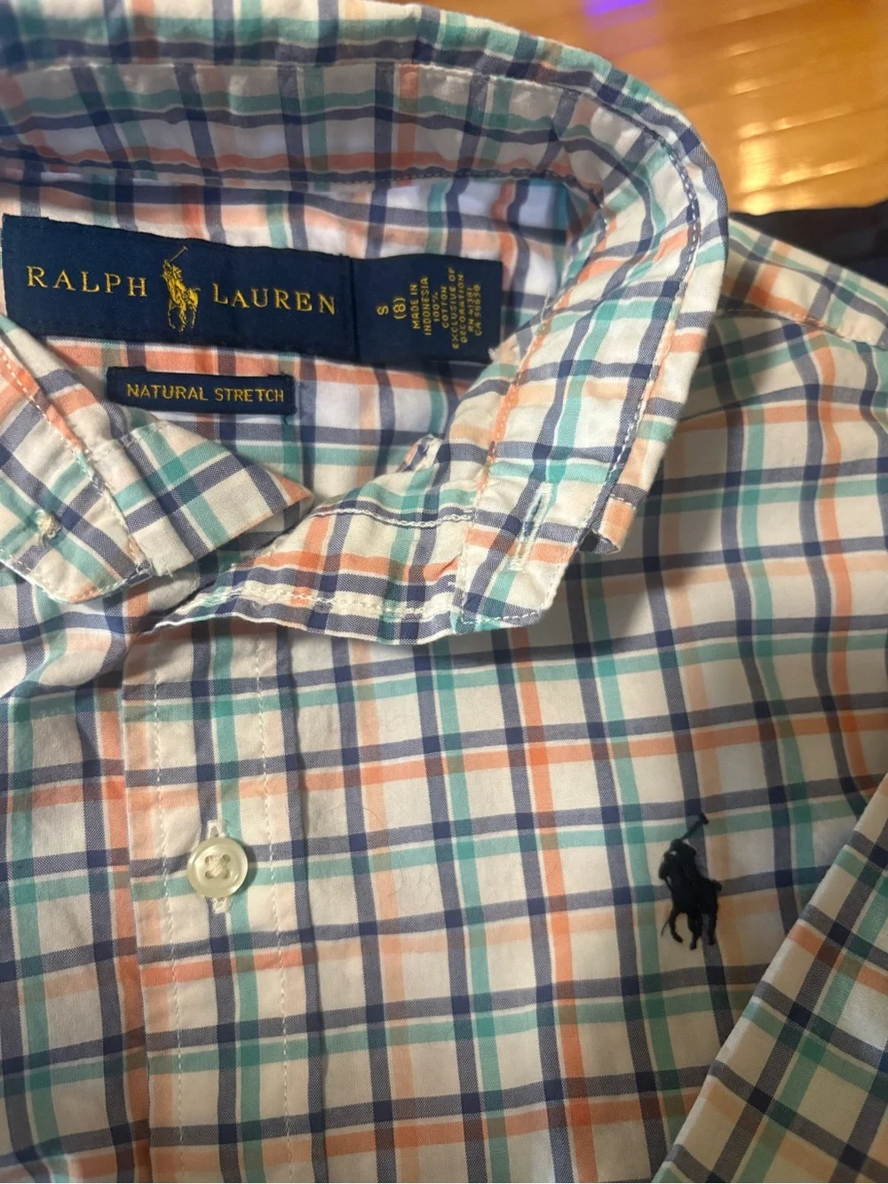 Ralph Lauren Boys White Plaid Button-Down Shirt & J.Crew Navy Pants Set Size 8